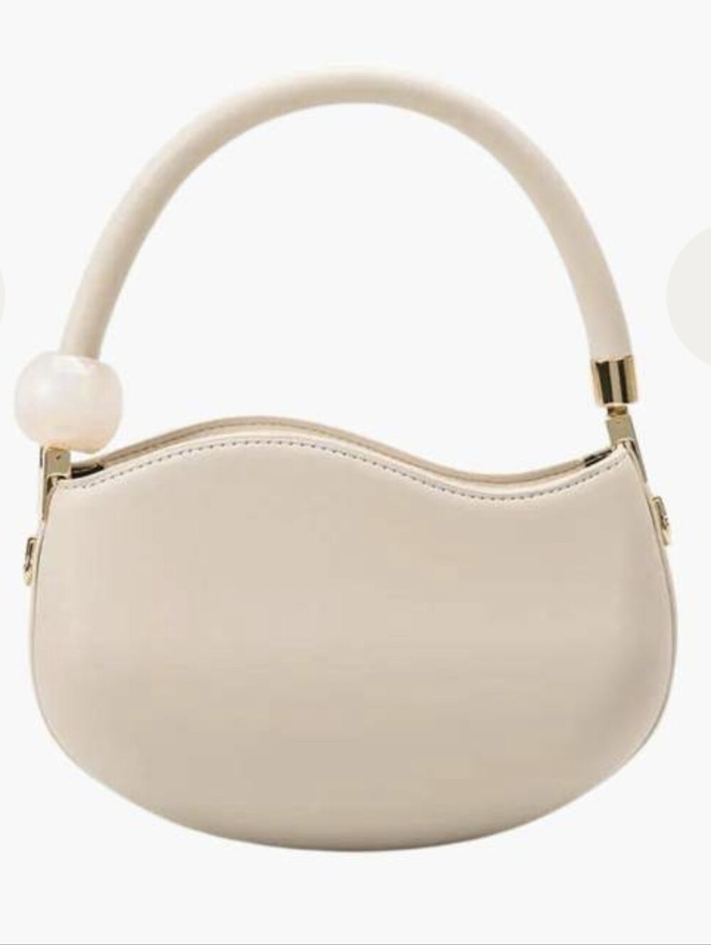 Melie Bianco Jennie Cream Sculpted Top-Handle Mini Bag NWOT